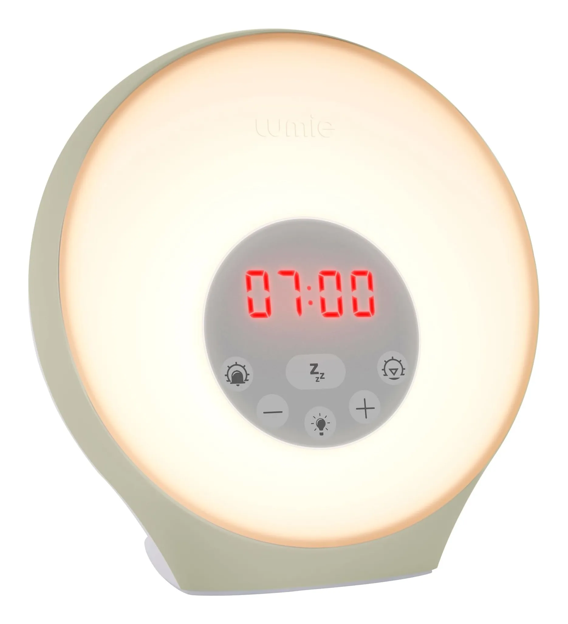 Lumie Sunrise Alarm: a compact white wake-up light with a rounded front and a small clock display