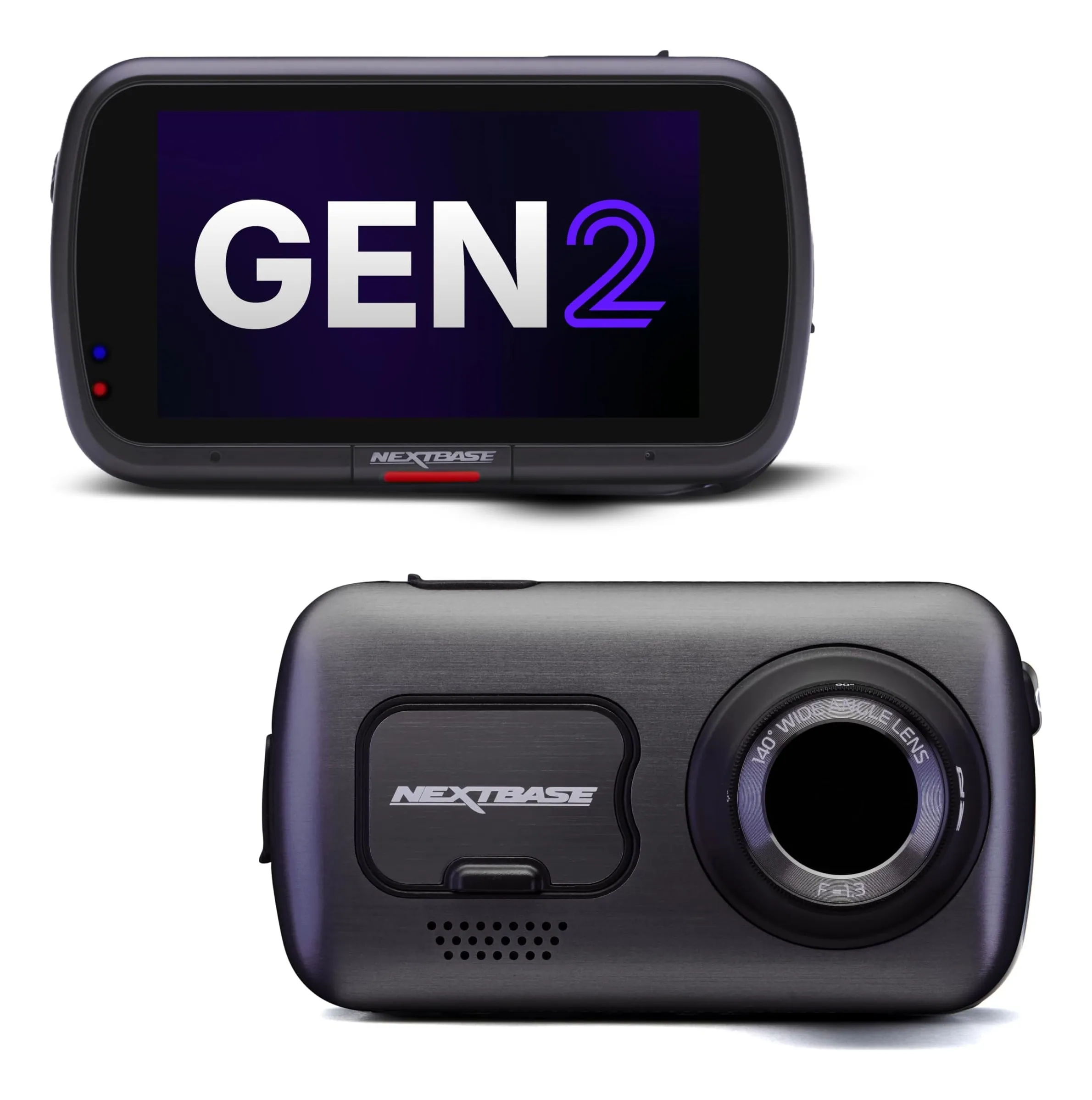 Nextbase 622GW dash cam in grey with a 3-inch touchscreen showing a road scene